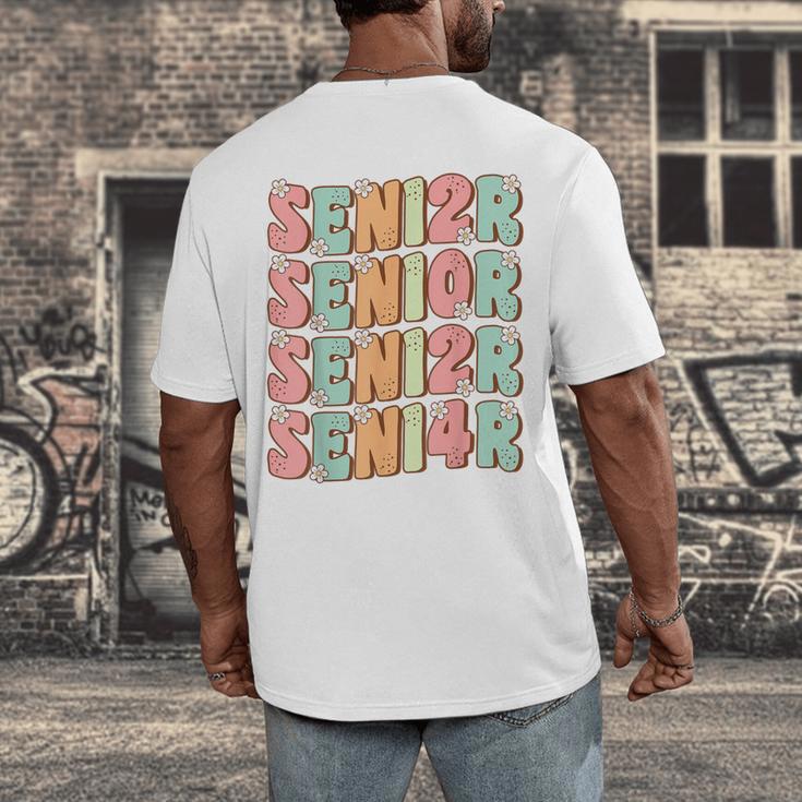 Groovy Senior Graduation Cute Groovy Senior Class Of 2024 Men's Back Print T-Shirt