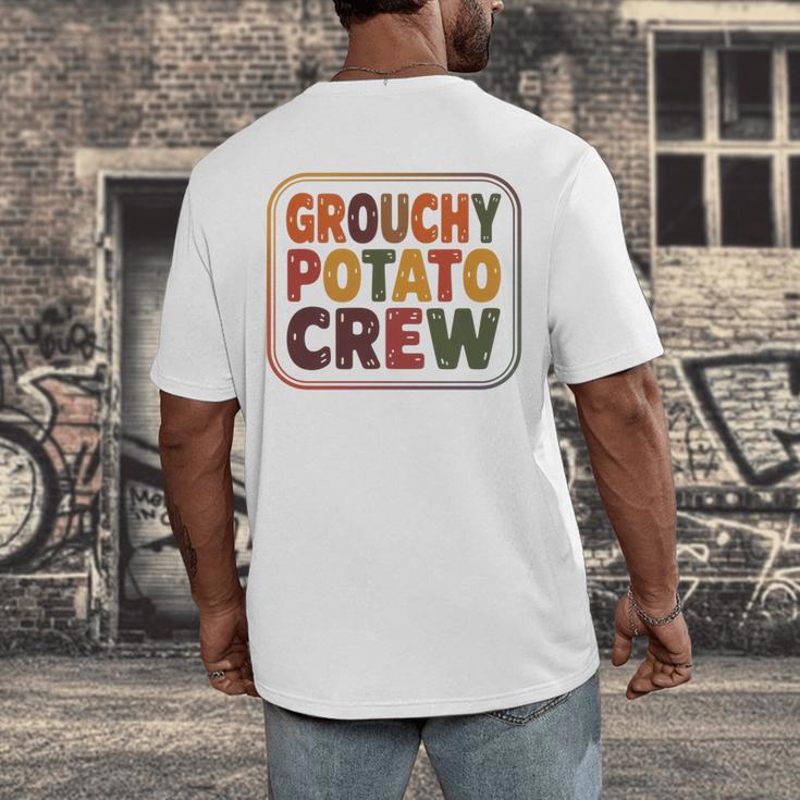 Grouchy Potato Crew Introvert Sarcasm Premium Tri-Blend Men's Back Print T-Shirt
