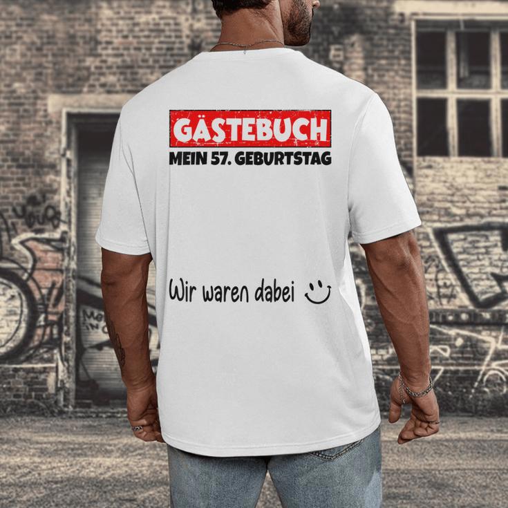 Guest Book Wir Waren Dabei Mein 57 Geburtstag German Men's Back Print T-Shirt