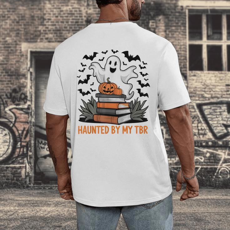 Haunted By My TBR Boo Halloween Book Lover Librarian Men's Back Print T-Shirt