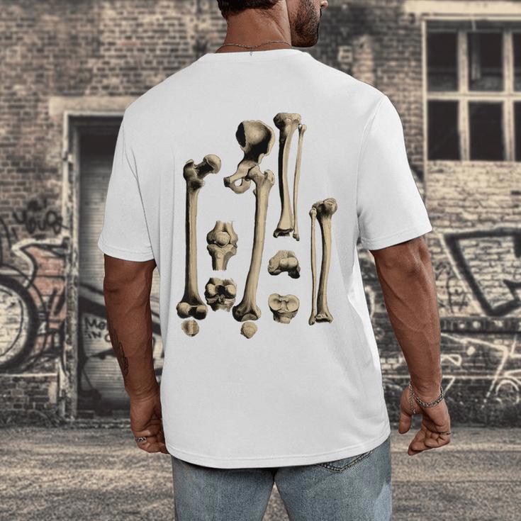 Hip And Leg Bones Book Print Vintage Human Bones Men's Back Print T-Shirt
