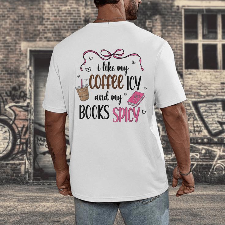 Iced Coffee & Reading Smut Books Girly Spicy Novels Men's Back Print T-Shirt