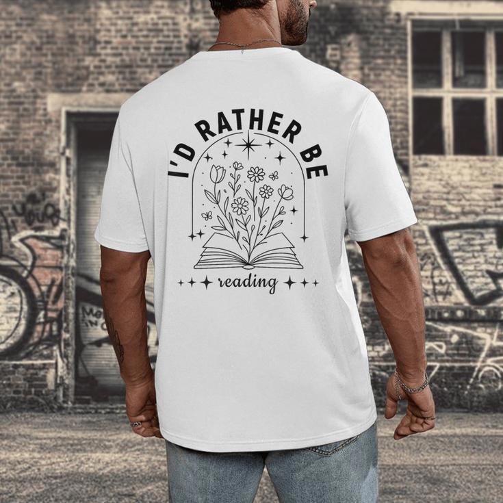 I’d Rather Be Reading Minimal Book Lover Arch Men's Back Print T-Shirt