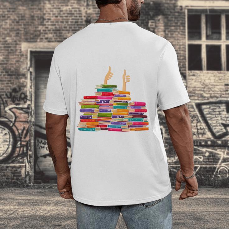 I'm Fine Reading Books Reader Book Lover Librarian Men's Back Print T-Shirt