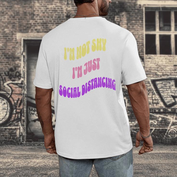 I'm Just Social Distancing Introvert Funny Men's Back Print T-Shirt I'm Just Social Distancing Introvert Funny Men's Back Print T-Shirt