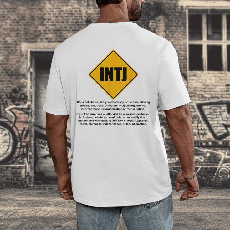INTJ Warnings Architect Personality Type Introvert Men's Back Print T-Shirt INTJ Warnings Architect Personality Type Introvert Men's Back Print T-Shirt