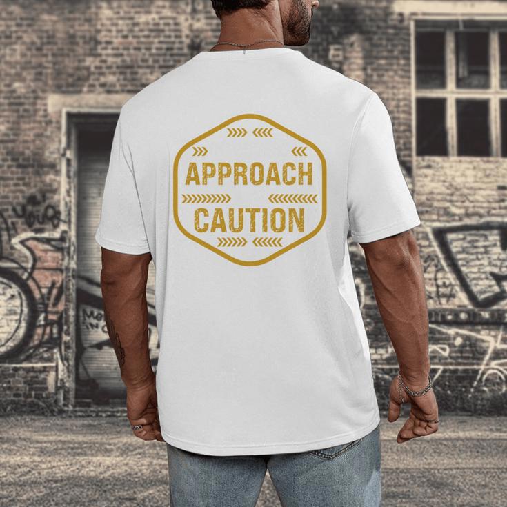 Introvert Approach With Caution For Introverted People Men's Back Print T-Shirt Introvert Approach With Caution For Introverted People Men's Back Print T-Shirt
