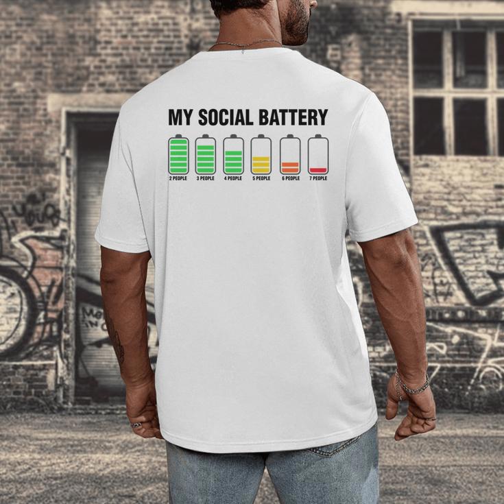 Introvert Cute My Social Battery Men's Back Print T-Shirt Introvert Cute My Social Battery Men's Back Print T-Shirt