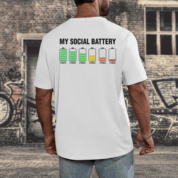 Introvert Cute My Social Battery Raglan Baseball Tee Men's Back Print T-Shirt