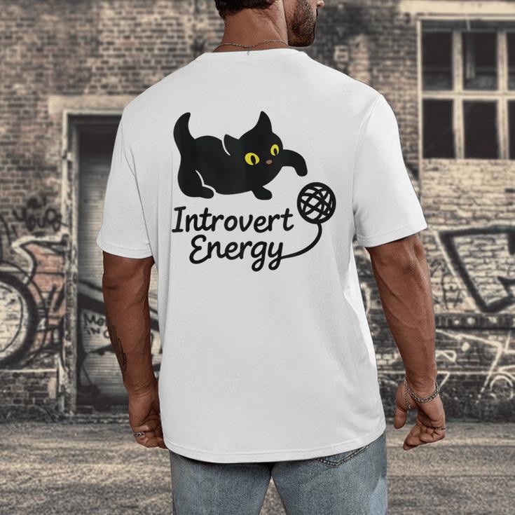 Introvert Energy Cat Love Cat Meme Men's Back Print T-Shirt