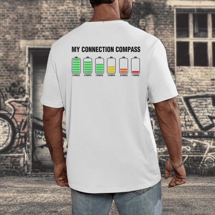 Introvert Low Battery My Connection Compass Raglan Baseball Tee Men's Back Print T-Shirt Introvert Low Battery My Connection Compass Raglan Baseball Tee Men's Back Print T-Shirt