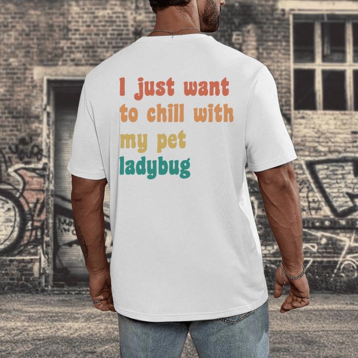 Introvert Pet Ladybug Mom Men's Back Print T-Shirt Introvert Pet Ladybug Mom Men's Back Print T-Shirt
