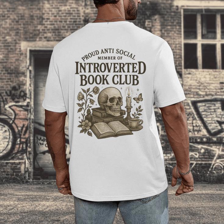 Introverted Book Club Member Anti Social Reader Men's Back Print T-Shirt