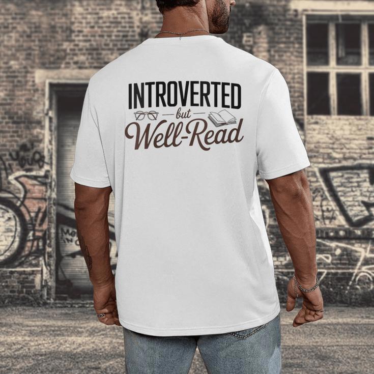 Introverted But Well-Read Book Lover Men's Back Print T-Shirt Introverted But Well-Read Book Lover Men's Back Print T-Shirt