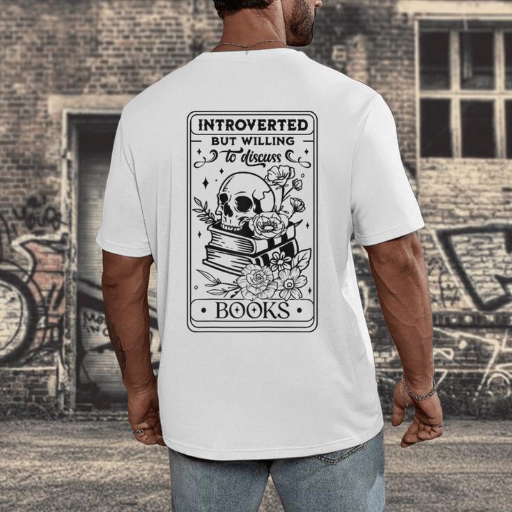 Introverted BUT Willing To Discuss Books Book Lover Men's Back Print T-Shirt Introverted BUT Willing To Discuss Books Book Lover Men's Back Print T-Shirt