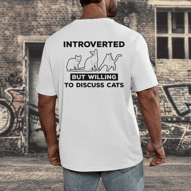 Introverted But Willing To Discuss Cats Introvert Shy Men's Back Print T-Shirt