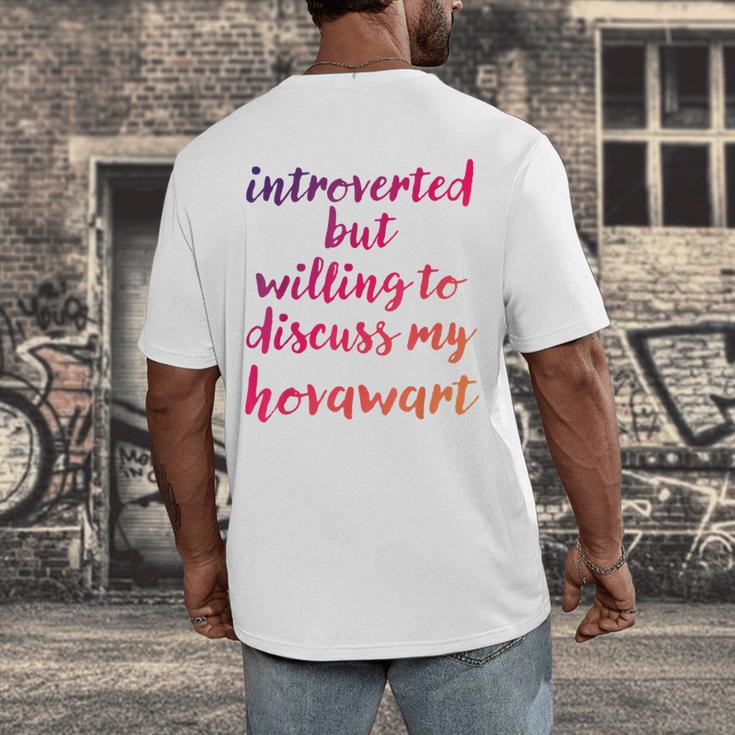 Introverted Willing To Discuss Hovawart Introvert Men's Back Print T-Shirt