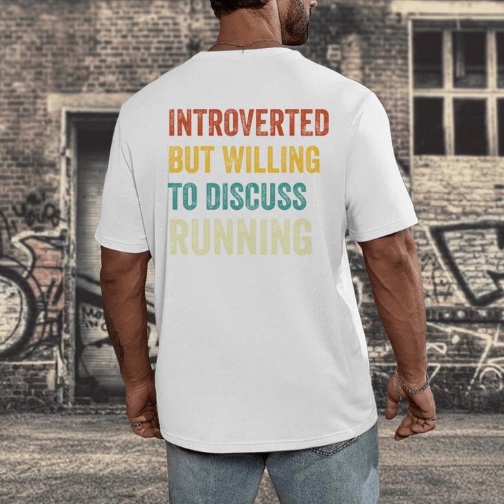 Introverted But Willing To Discuss Running Hobby Men's Back Print T-Shirt Introverted But Willing To Discuss Running Hobby Men's Back Print T-Shirt