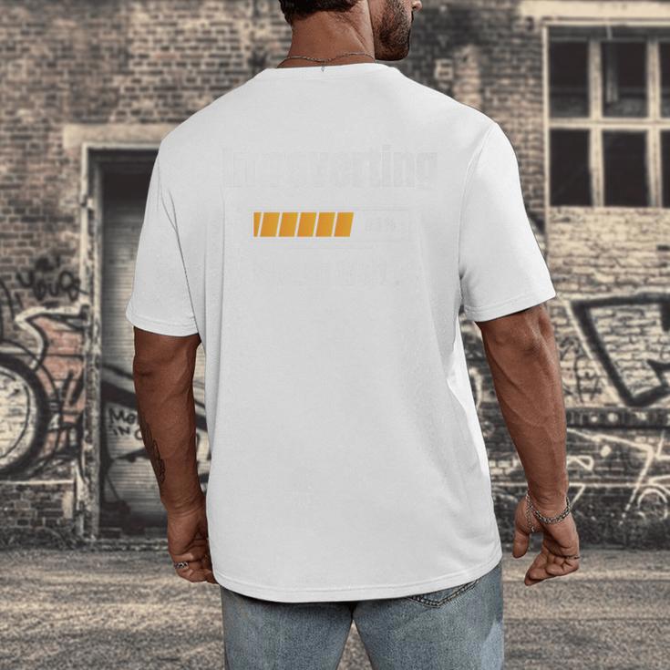 Introverting Please Wait Humor Sarcastic Geek Gamer Jokes Premium Men's Back Print T-Shirt Introverting Please Wait Humor Sarcastic Geek Gamer Jokes Premium Men's Back Print T-Shirt