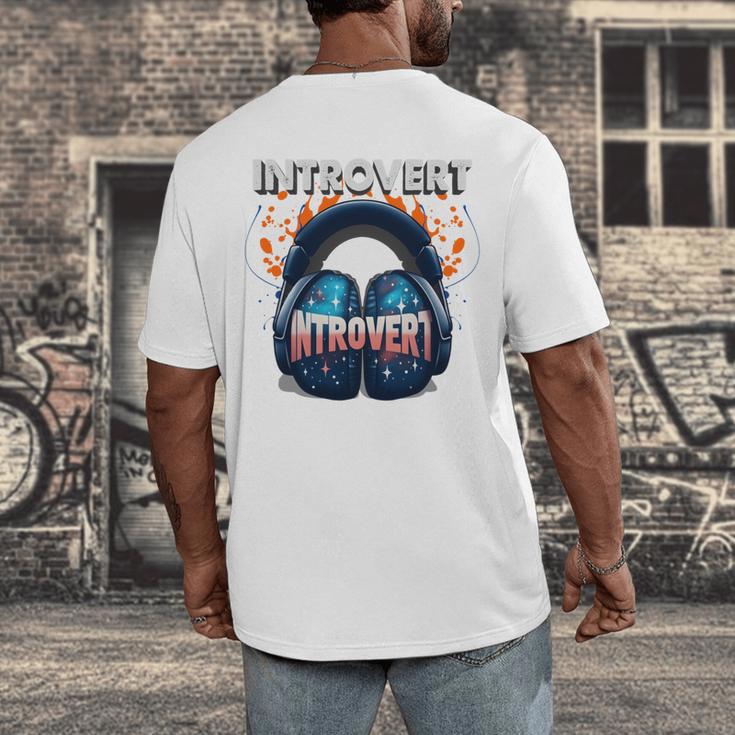 Introvert's Best Friend Noise-Canceling Headphones Men's Back Print T-Shirt