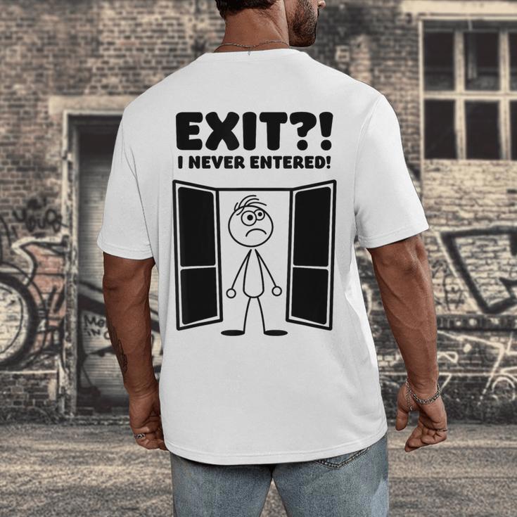 Irony Sarcasm Introvert Dry Humor Cartoon Comic Geek Nerd Men's Back Print T-Shirt