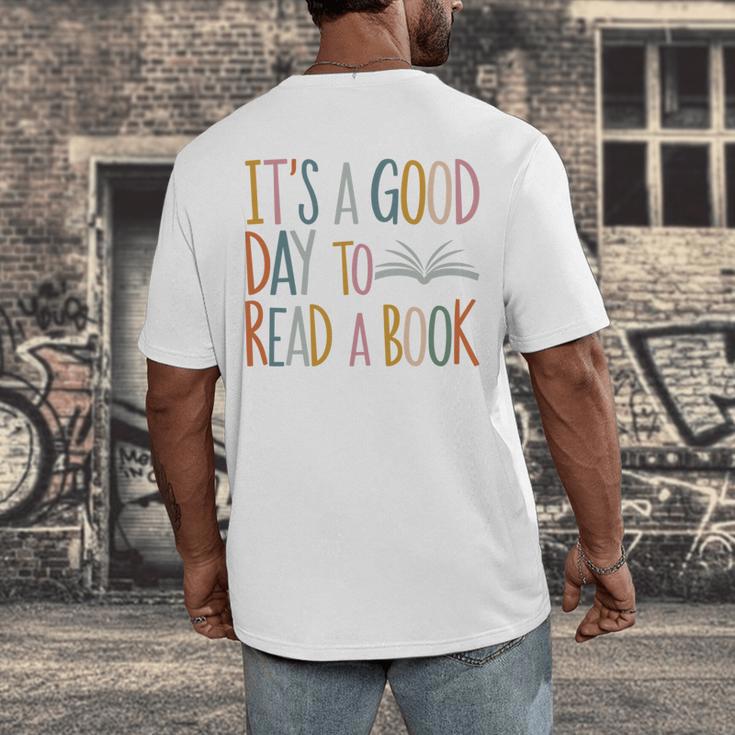 It’s a Good Day To Read a Book Lovers Library Reading Women Men's Back Print T-Shirt