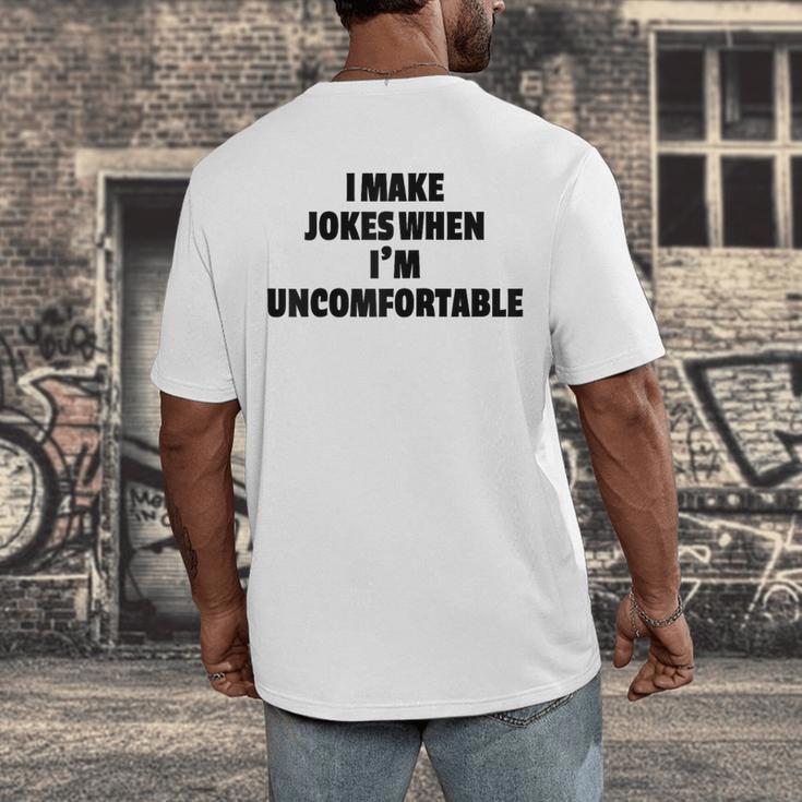 I Make Jokes When Im Uncomfortable Sarcastic Introvert Raglan Baseball Tee Men's Back Print T-Shirt I Make Jokes When Im Uncomfortable Sarcastic Introvert Raglan Baseball Tee Men's Back Print T-Shirt