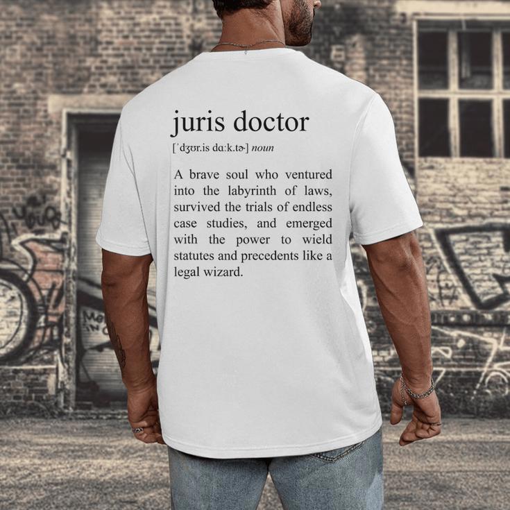 Juris Doctor Definition Law School Graduation Men's Back Print T-Shirt