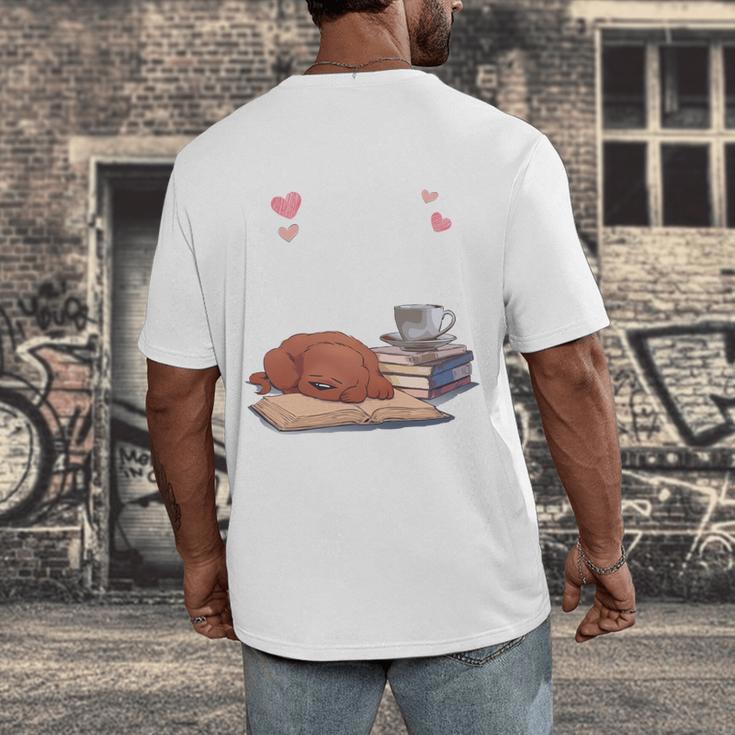 Just a Girl Who Loves Dogs Books Coffee T-Shirt Men's Back Print T-Shirt Just a Girl Who Loves Dogs Books Coffee T-Shirt Men's Back Print T-Shirt