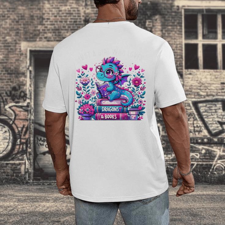 Just A Girl Who Loves Dragons And Books Cute Dragon Reading Premium Tri-Blend Men's Back Print T-Shirt Just A Girl Who Loves Dragons And Books Cute Dragon Reading Premium Tri-Blend Men's Back Print T-Shirt
