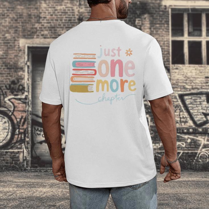 Just One More Chapter Artistic Pastel Book Lover Vibe Men's Back Print T-Shirt
