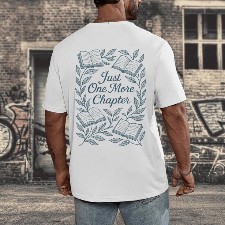 Just One More Chapter Blue Book Lover Reading Quote Men's Back Print T-Shirt
