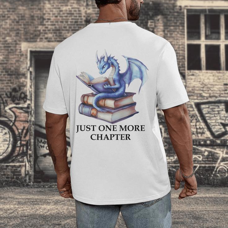 Just One More Chapter Book Dragon Reading Book Lover Bookish Men's Back Print T-Shirt