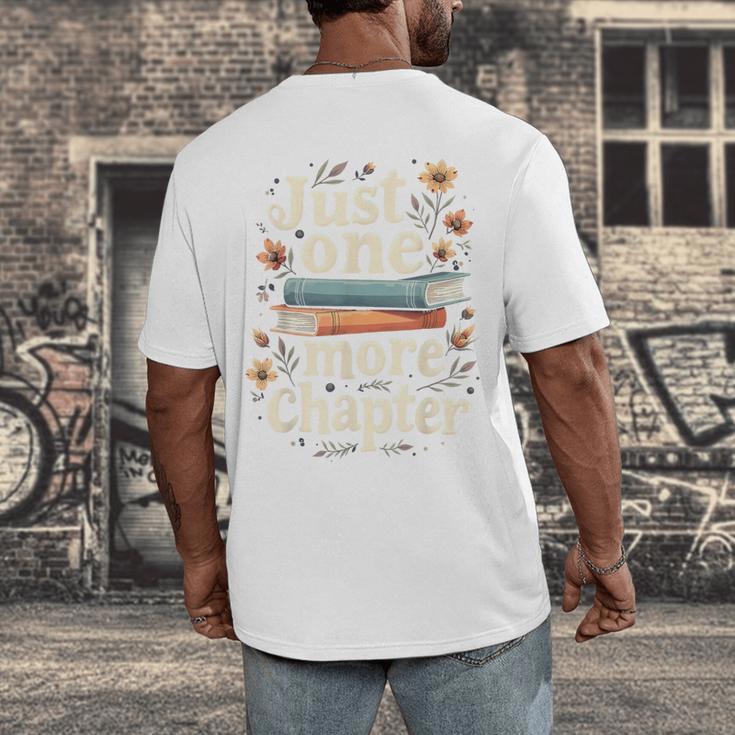 Just One More Chapter Book Reading Floral Teacher Book Lover Men's Back Print T-Shirt Just One More Chapter Book Reading Floral Teacher Book Lover Men's Back Print T-Shirt