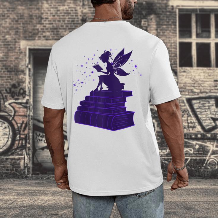 Kawaii Fairy Bookish Book Lover Library Read Men's Back Print T-Shirt