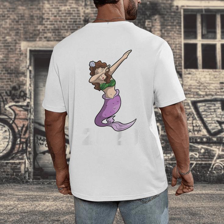 Kids Class Of 2029 Shirt Graduation Dabbing Mermaid Shirt Men's Back Print T-Shirt