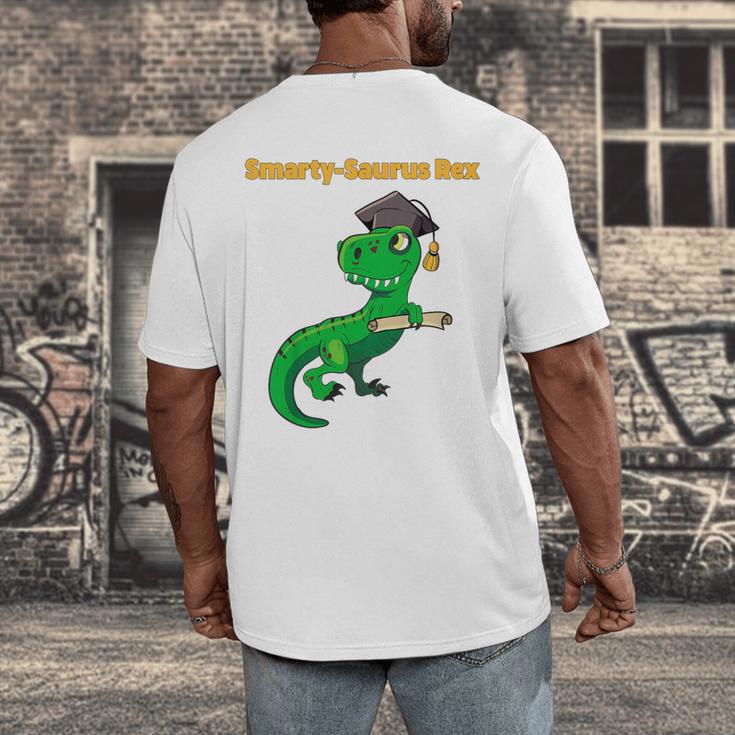Kids Cute Graduation Dinosaur Smarty Saurus Kinder VPK Pre-k Grad Men's Back Print T-Shirt