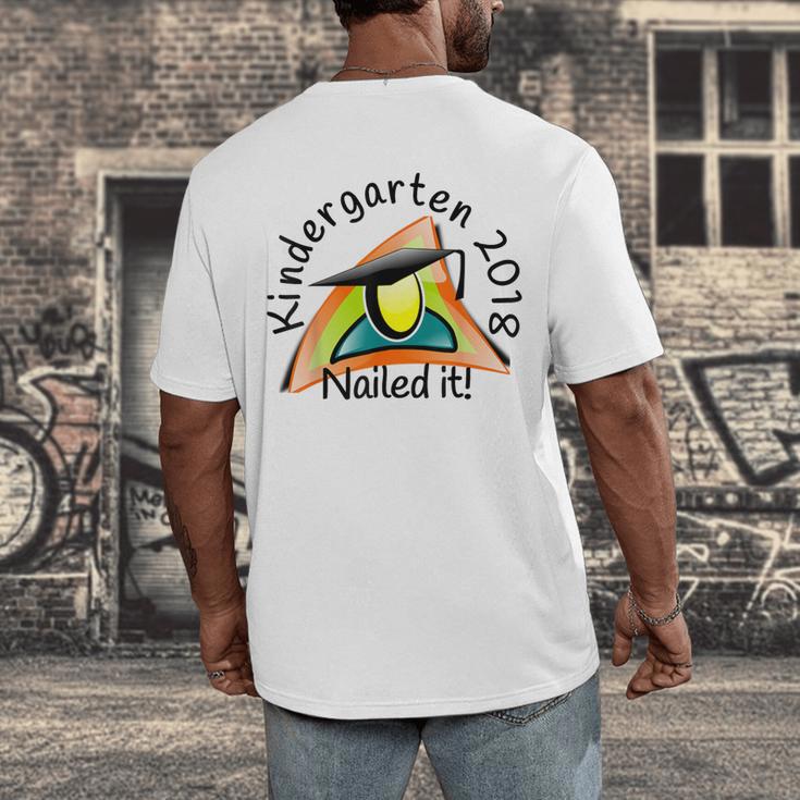 Kids Kindergarten 2018 Nailed It Graduation Men's Back Print T-Shirt