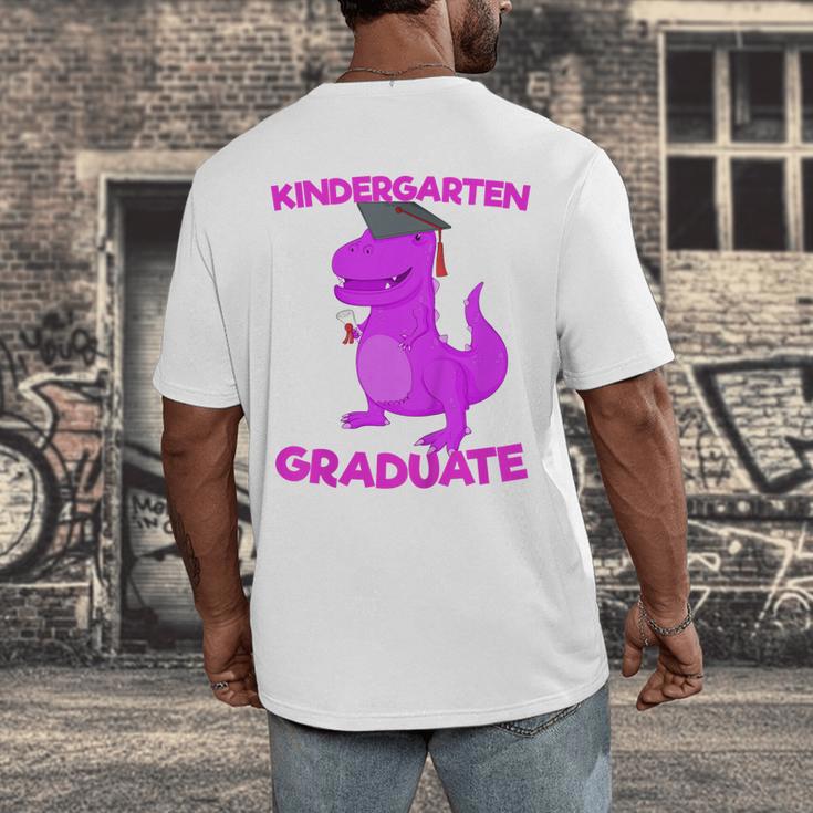 Kids Kindergarten Graduation Idea For Girls Dinosaur Men's Back Print T-Shirt