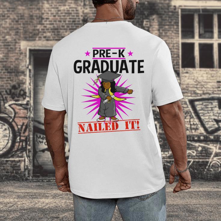 Kids Pre K Graduation Flossing Girl Nailed It Graduate Girls Men's Back Print T-Shirt