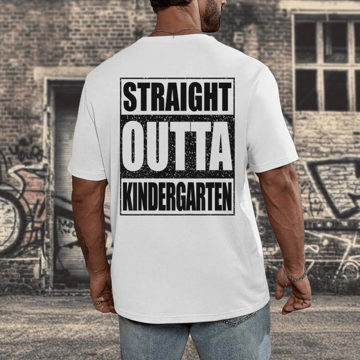 Kids Straight Outta Kindergarten Shirt Boy Girl Graduation Men's Back Print T-Shirt