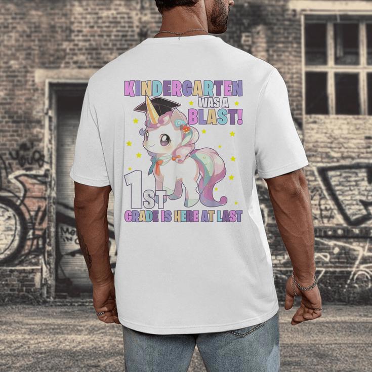 Kindergarten Graduation Unicorn Kindergarten Graduate Girls Men's Back Print T-Shirt