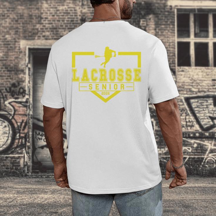 Lacrosse Senior Night Lacrosse Senior 2026 Graduation 20 Men's Back Print T-Shirt