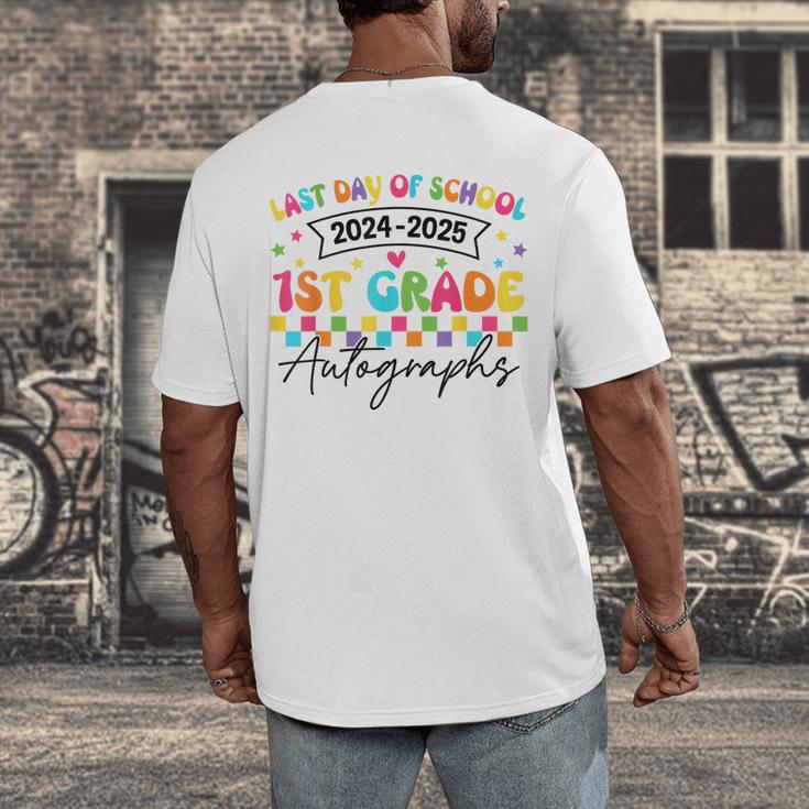 Last Day Of School Autograph 1st Grade Graduation Boys Girls Men's Back Print T-Shirt