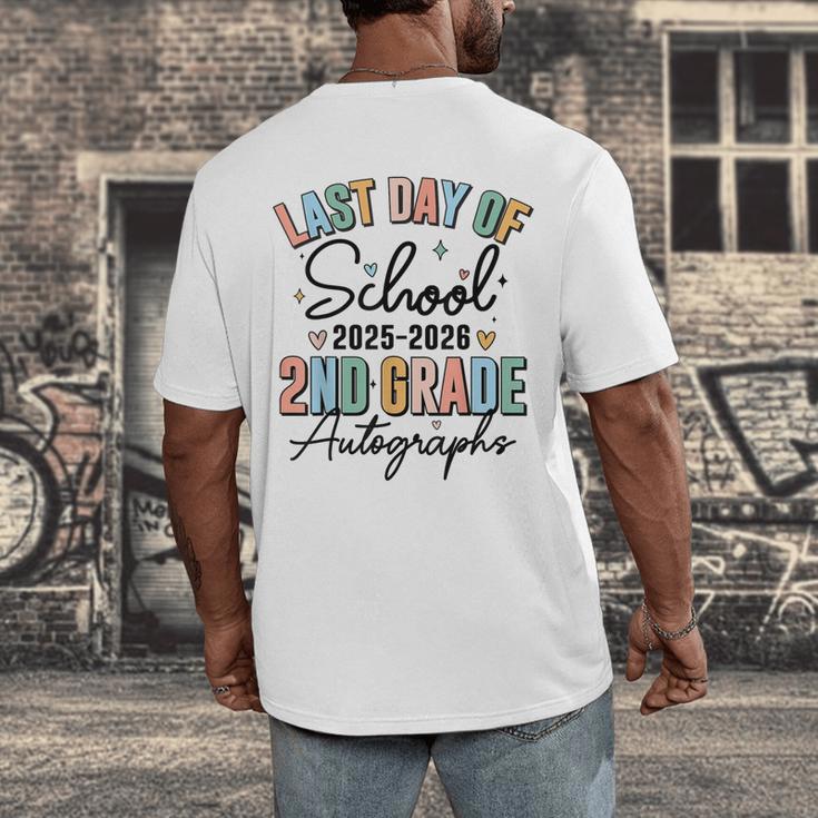 Last Day Of School Autograph 2nd Grade Graduation Boys Girls Men's Back Print T-Shirt
