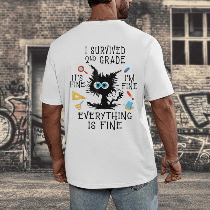 Last Day Of School Student Graduation I Survived 2nd Grade Men's Back Print T-Shirt