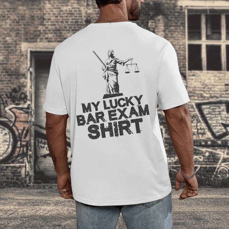 Law School Graduation My Lucky Bar Exam Shirt Lawyer Men's Back Print T-Shirt
