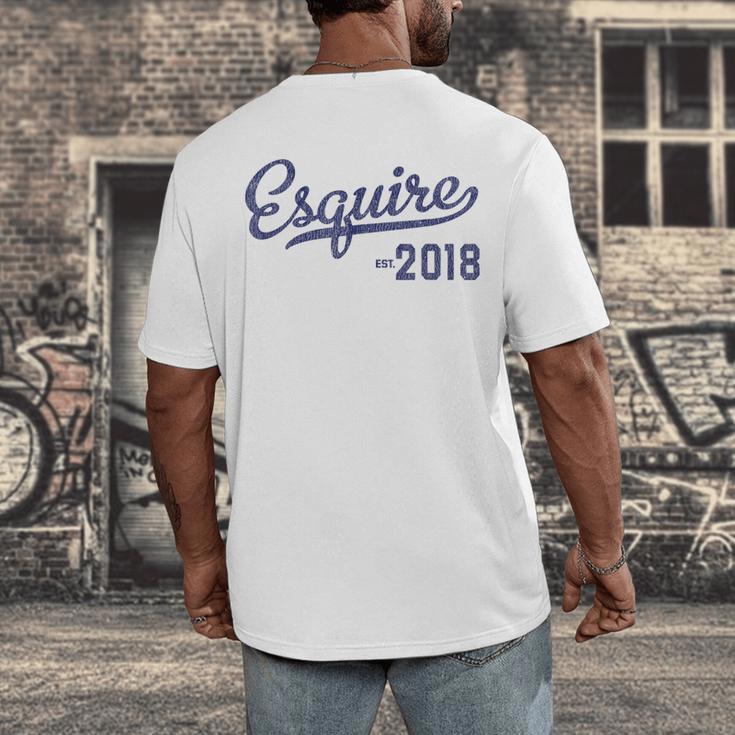 Lawyers Graduation Esquire Est 2018 Graduate Shirt Men's Back Print T-Shirt