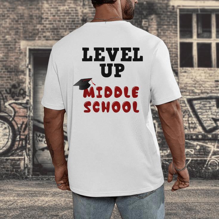 Level Up Middle School 5th Grade Graduation Men's Back Print T-Shirt
