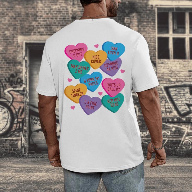 Librarian Shirt Valentines Book Worm Reading Tshirt Premium Tri-Blend Men's Back Print T-Shirt